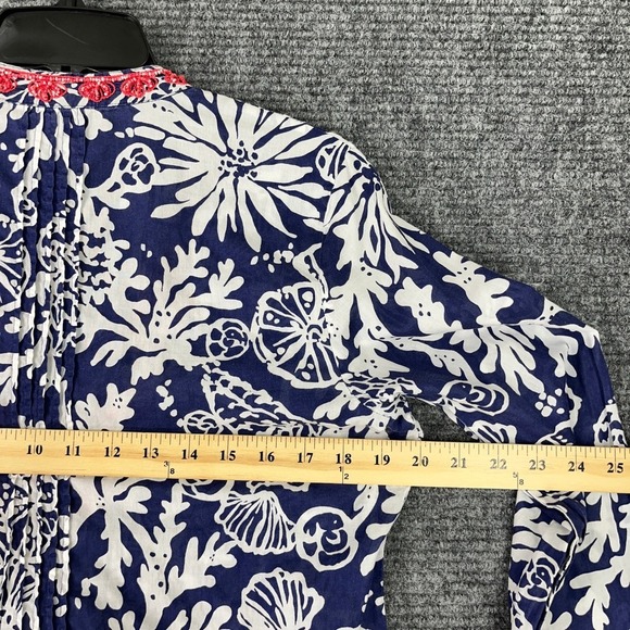Lilly Pulitzer Embroidered Tunic Dress M Resort Vacation Boho Coastal‎ Relaxed - Picture 8 of 10
